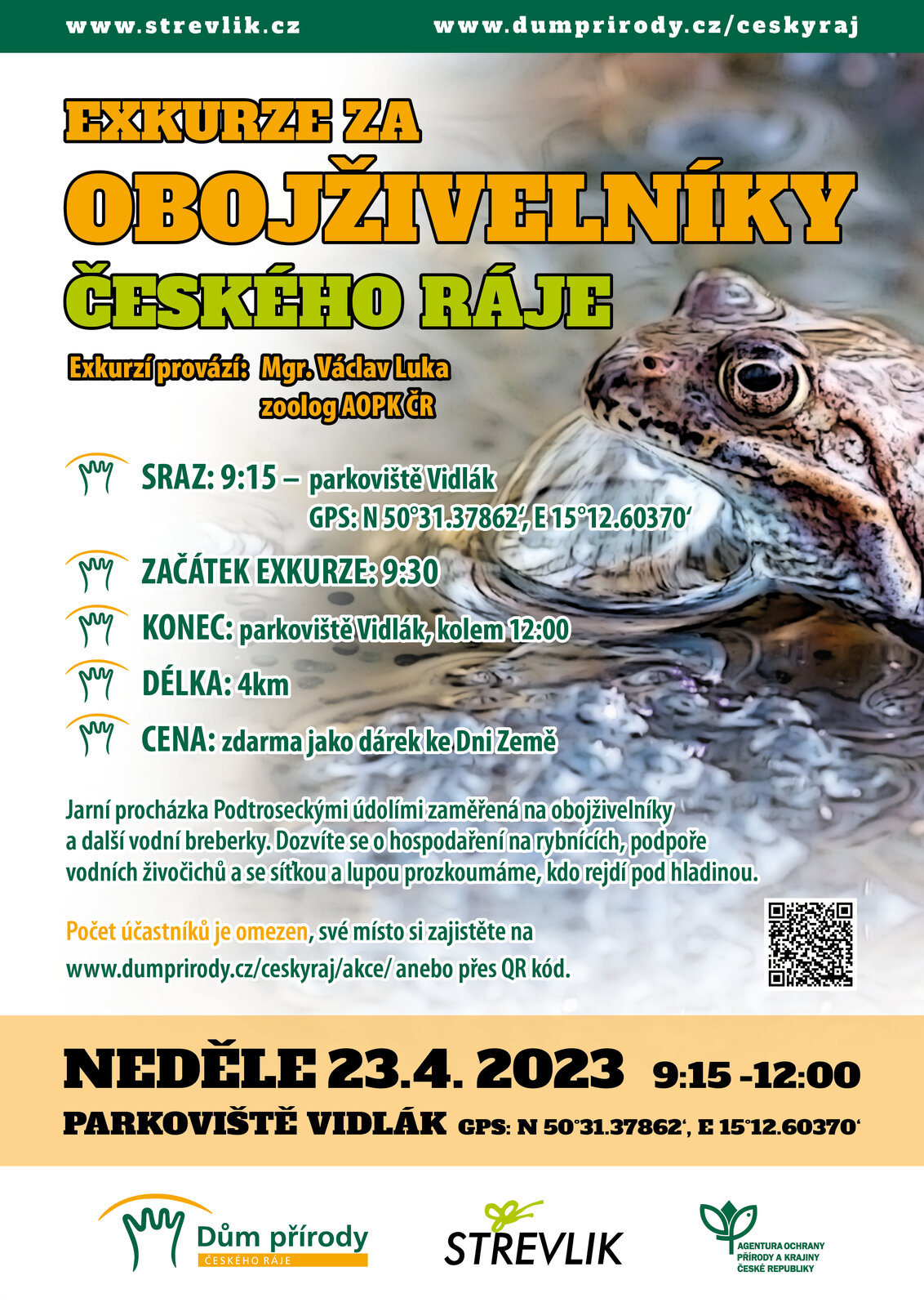 Za obojživelníky Českého ráje - exkurze 2023 - plakát