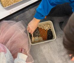 Nezůstali jsme však jen u hry, děti tvořily také vlastní semínkovou směs.