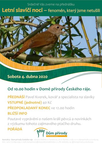 /Dům přírody/ - Letní slavičí noci (přednáška Pavla Kverka)