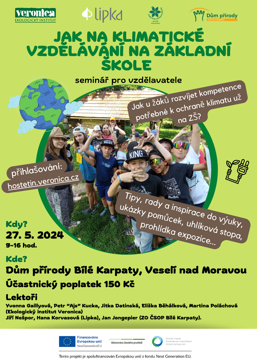 plakát klimatické vzdělávání Veselí