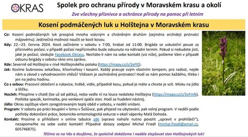sečení Holštejnských luk