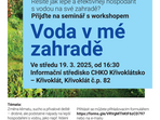 Seminář s workshopem: Voda v mé zahradě Seminář s workshopem: Voda v mé zahradě