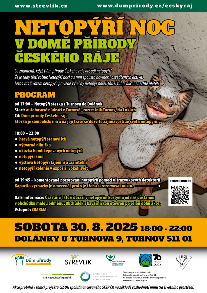 Pozvánka na Netopýří noc v Domě přírody Českého ráje Pozvánka na Netopýří noc v Domě přírody Českého ráje